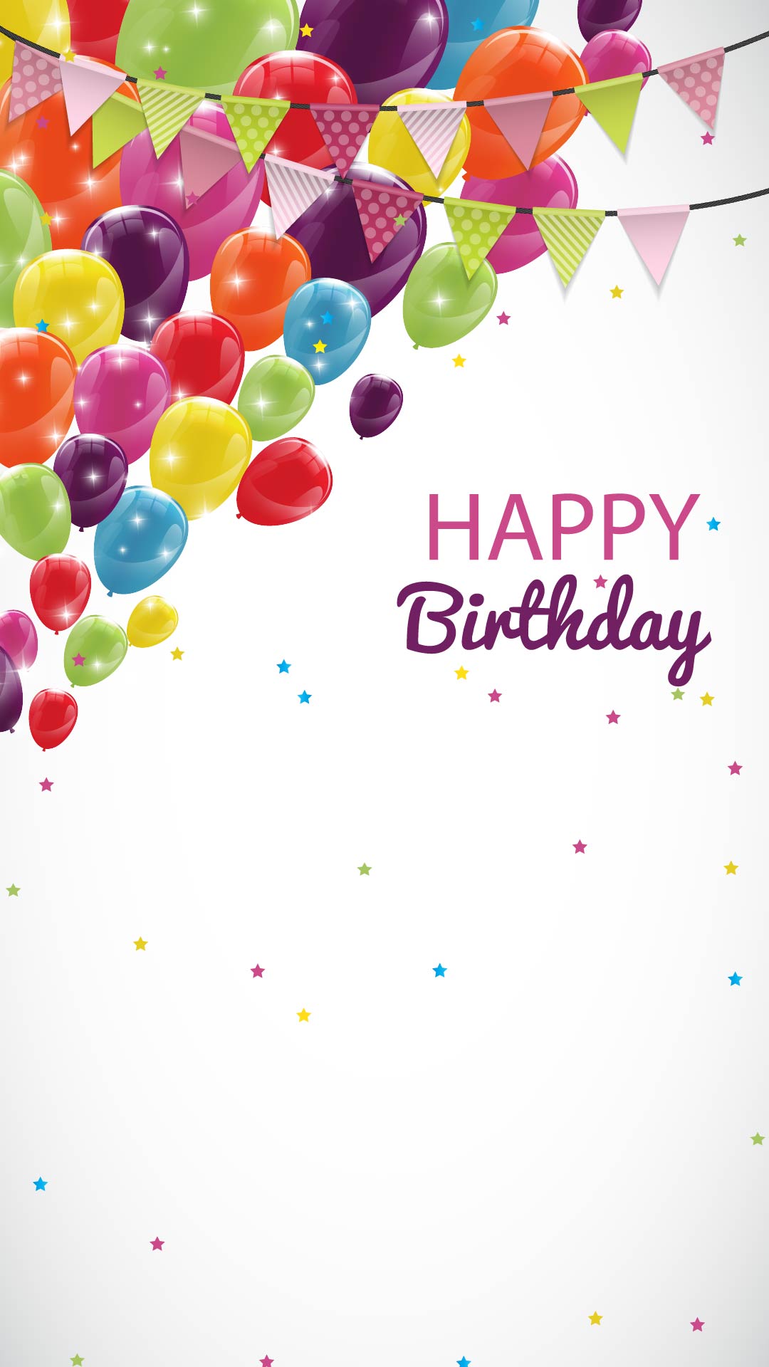 colored balloons birthday card background material
