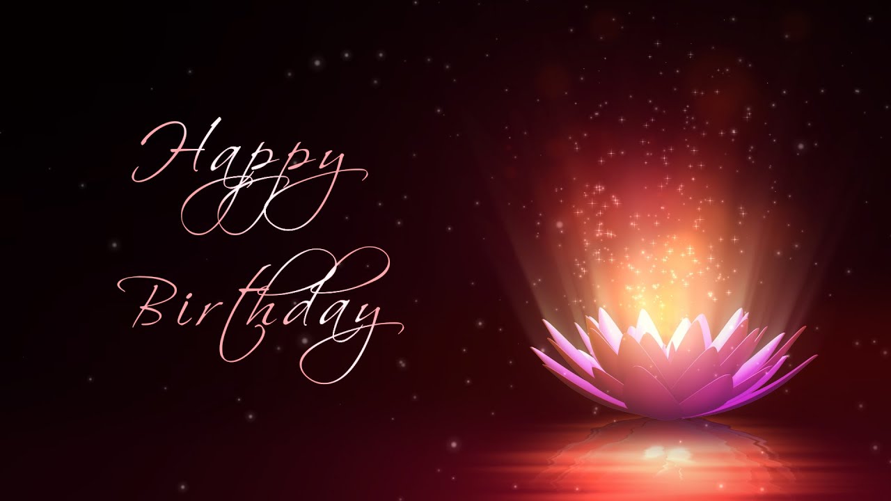 happy birthday motion graphics background lotus flower