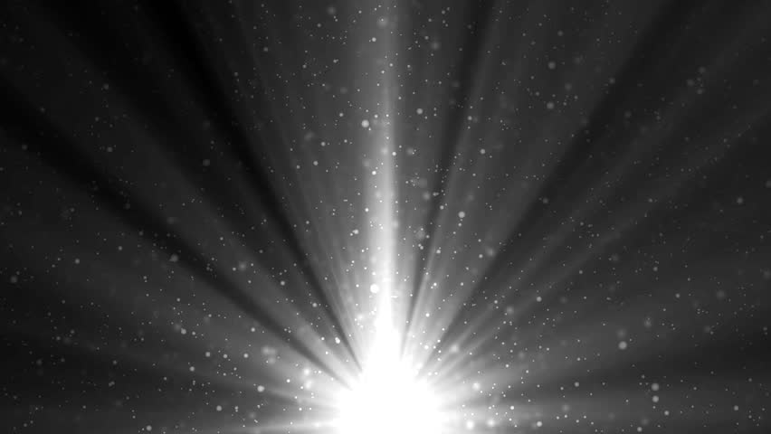 black and silver animation grey background with rays sparkles stars