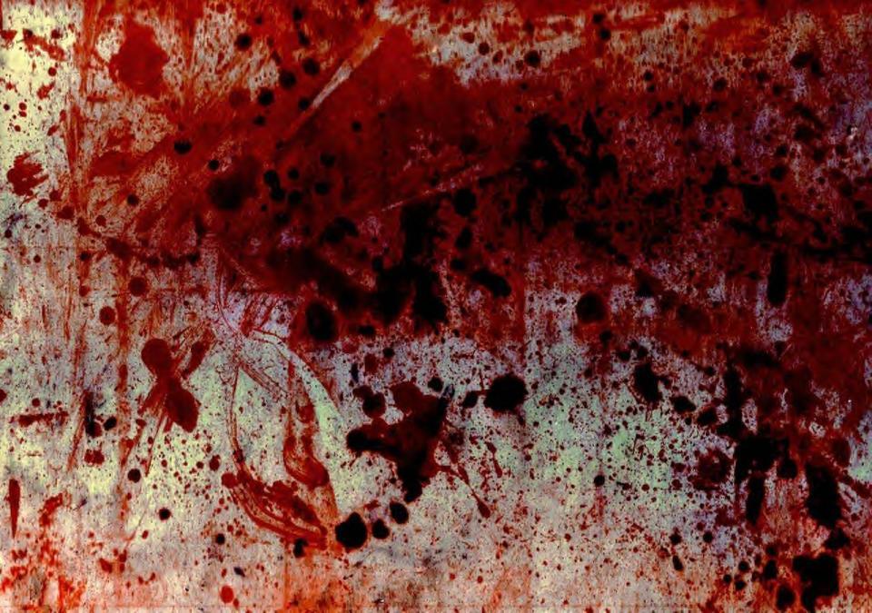 Blood running down white wall bloody ppt background