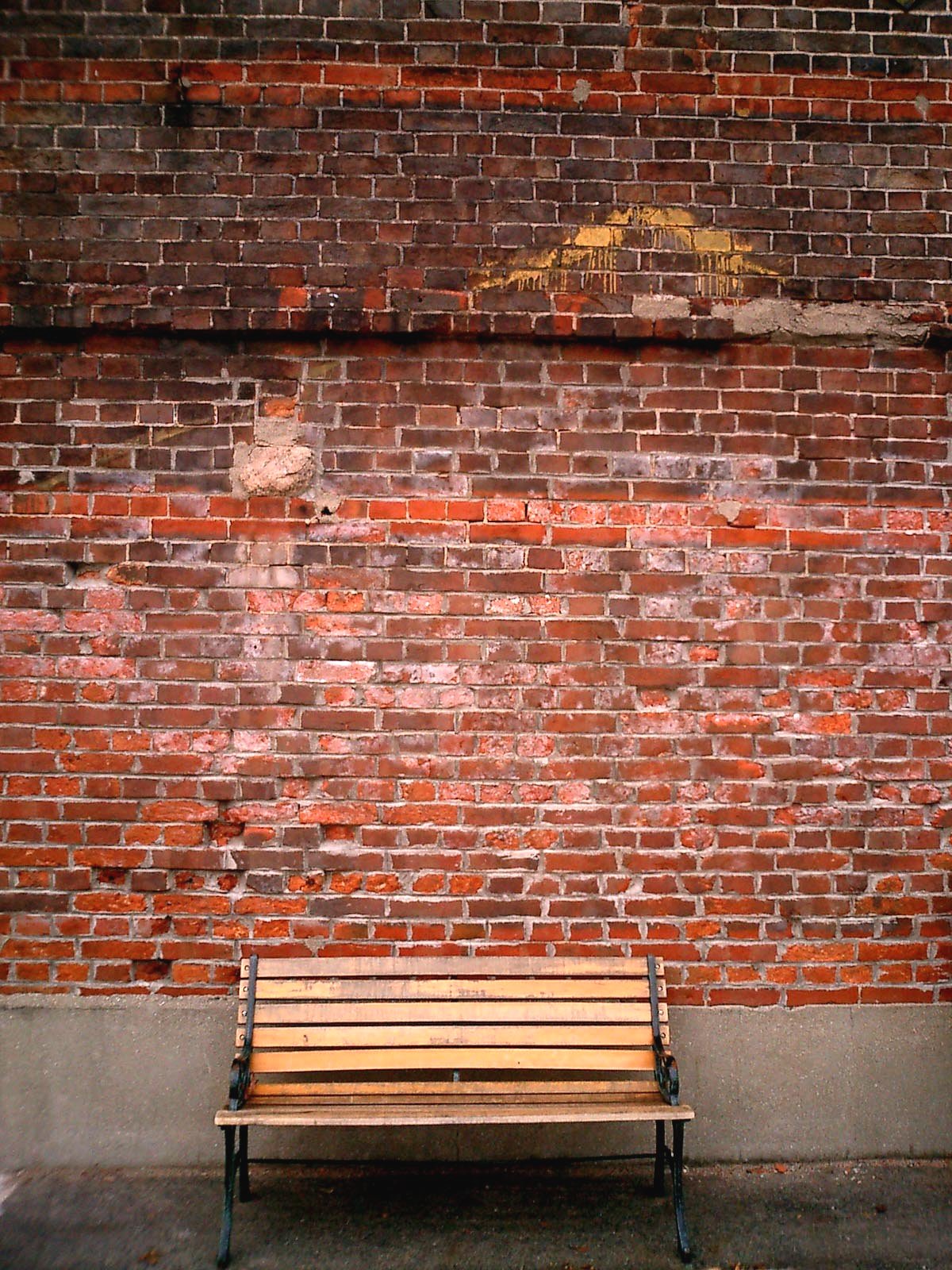 Bench and brick wall wallpaper photo hd download