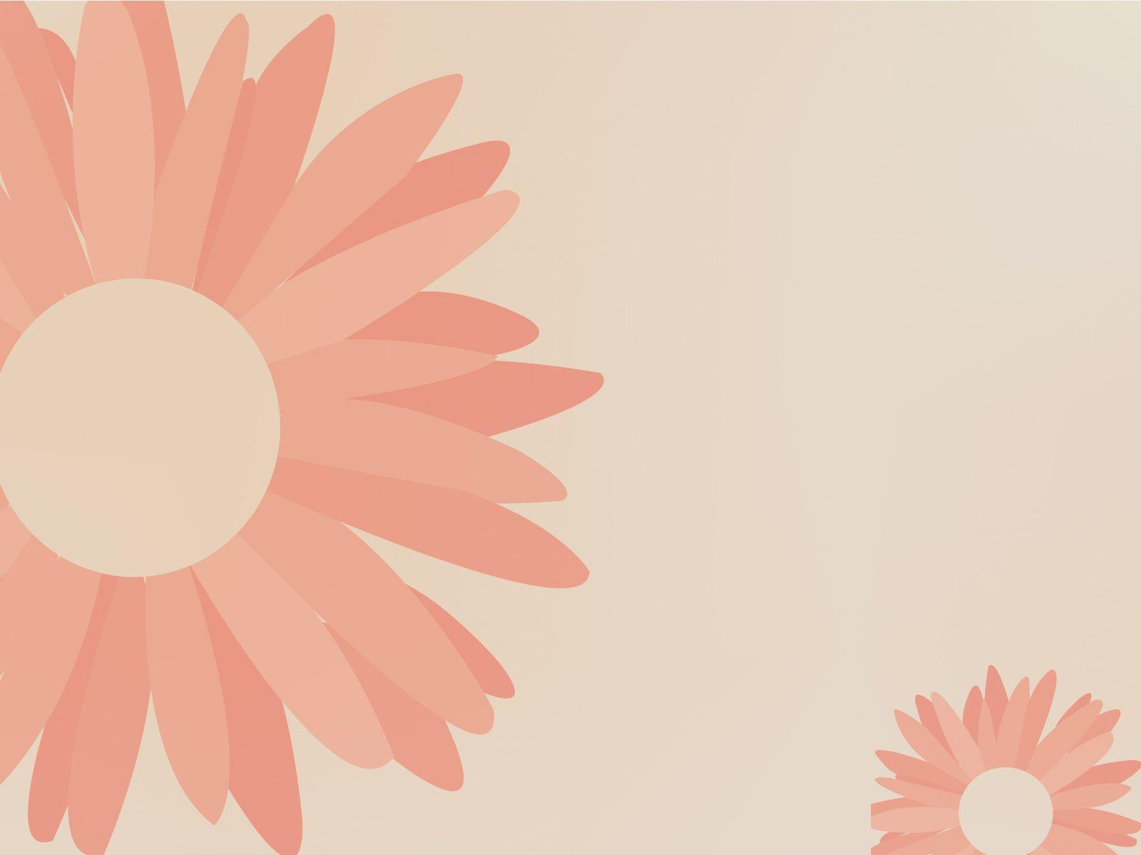 brown pink flower background style ppt