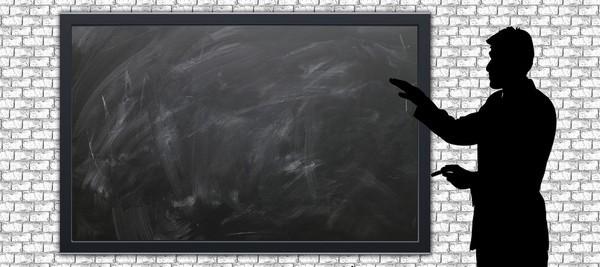 teacher with chalkboard ppt background