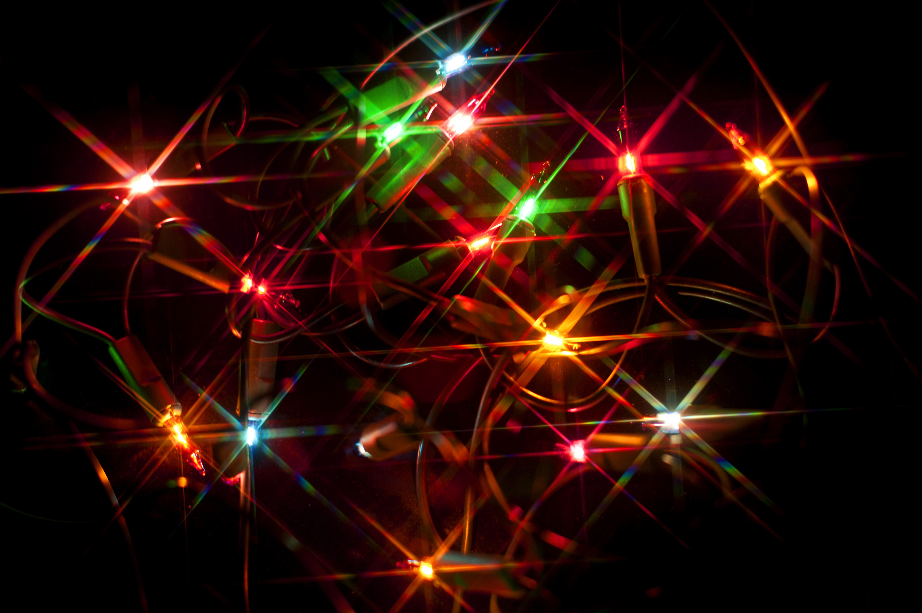 mixed colourful christmas lights ppt slide