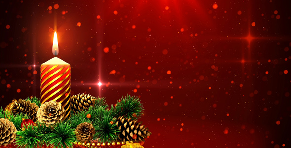 burning candle red background christmas noel powerpoint slide