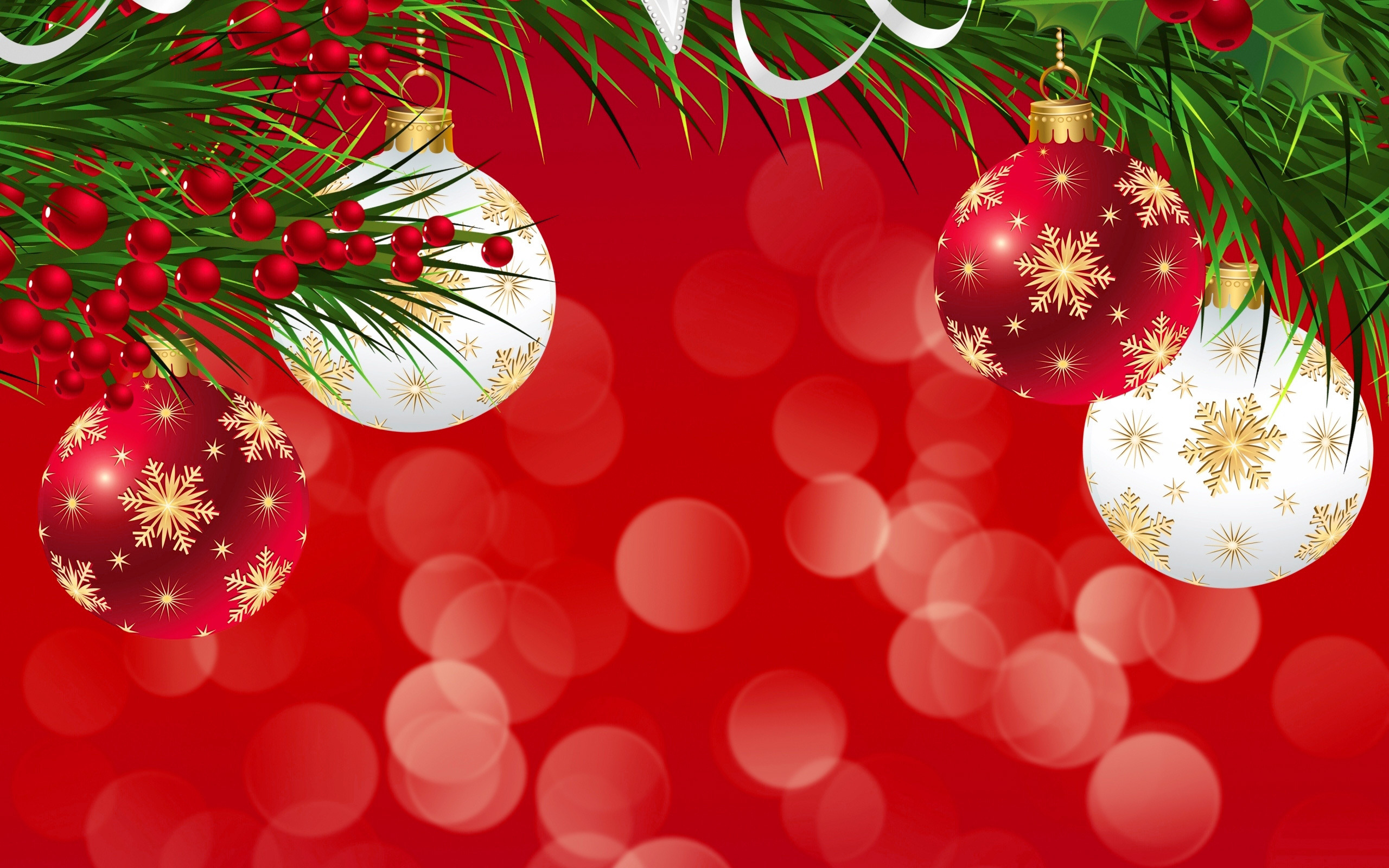 Christmas tree ornaments ppt background 