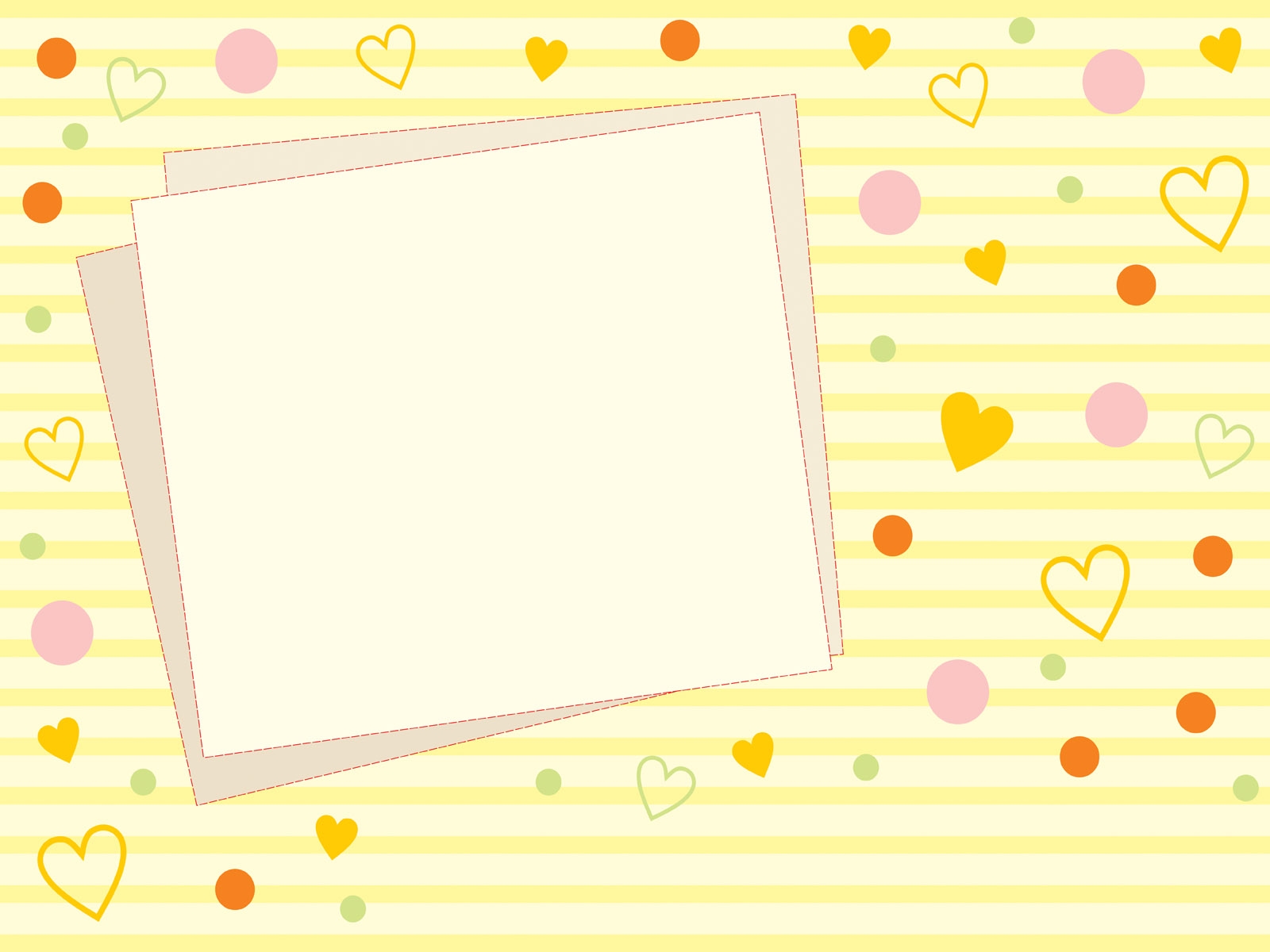 cute blank note paper with heart background slide background