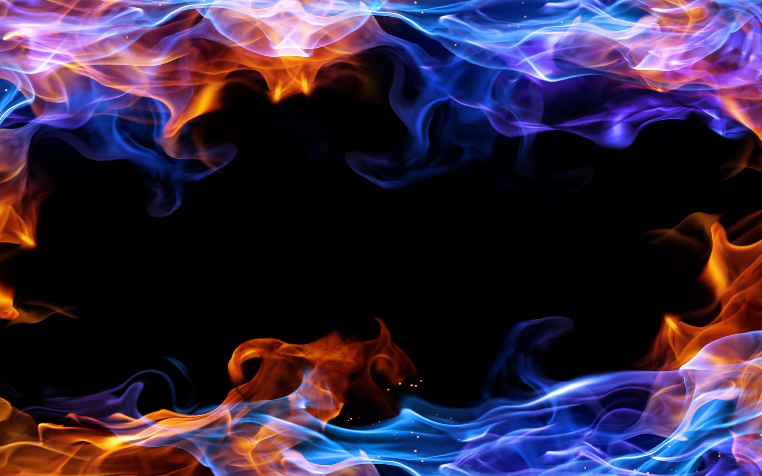 Blue red fire frame powerpoint backgrounds