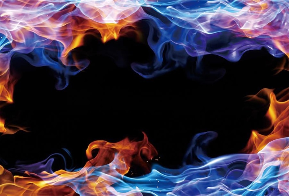 abstract Blue and orange flame powerpoint background