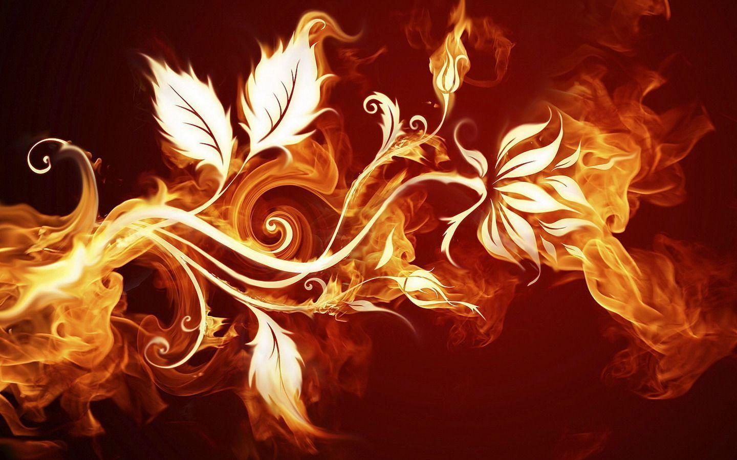 Flower shaped flame ppt backgrounds