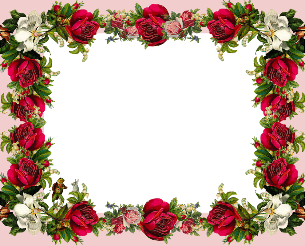 Rose flower frame, flower border wallpaper download