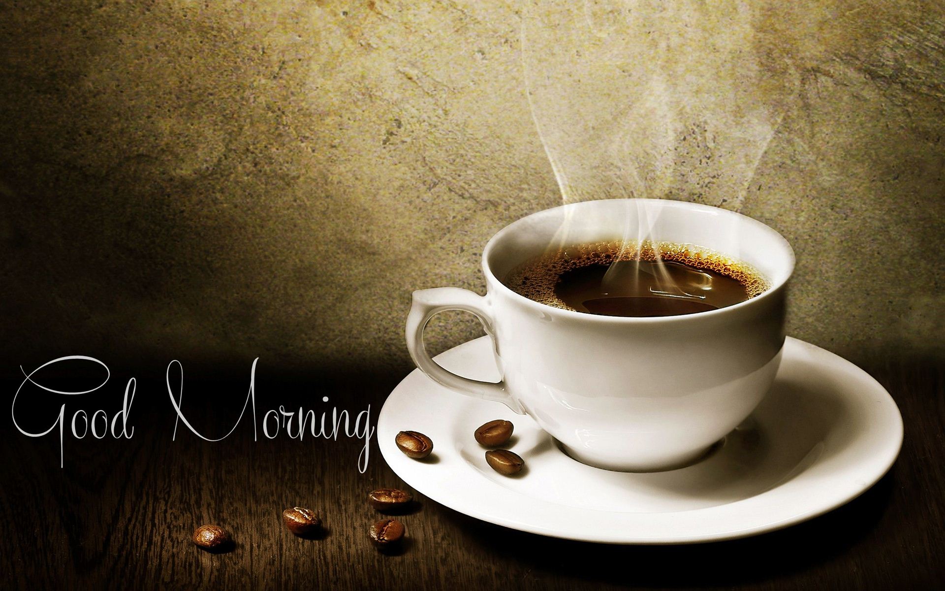 Good morning powerpoint hd download, lettering on a coffee background