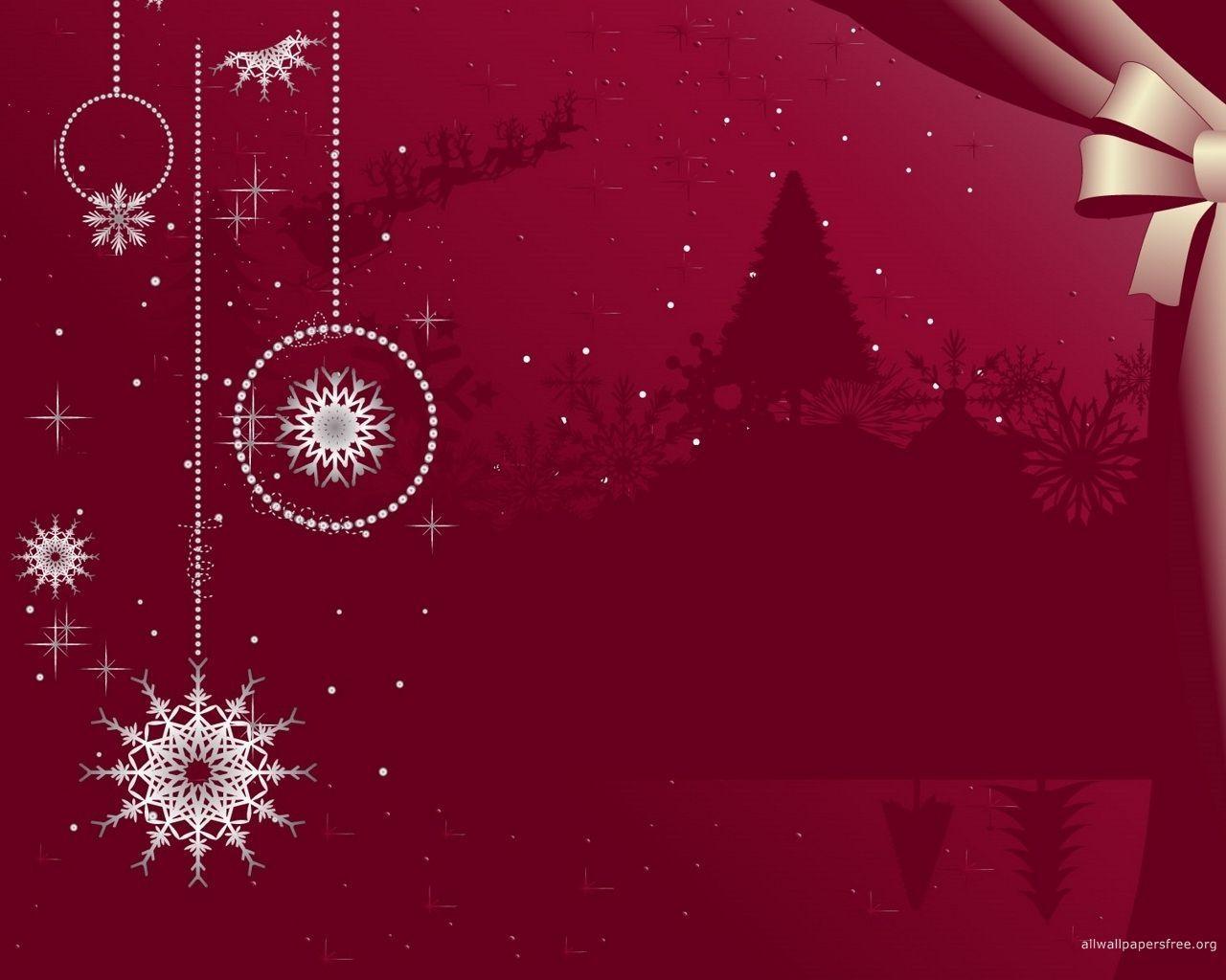 red background snowflakes holiday powerpoint background