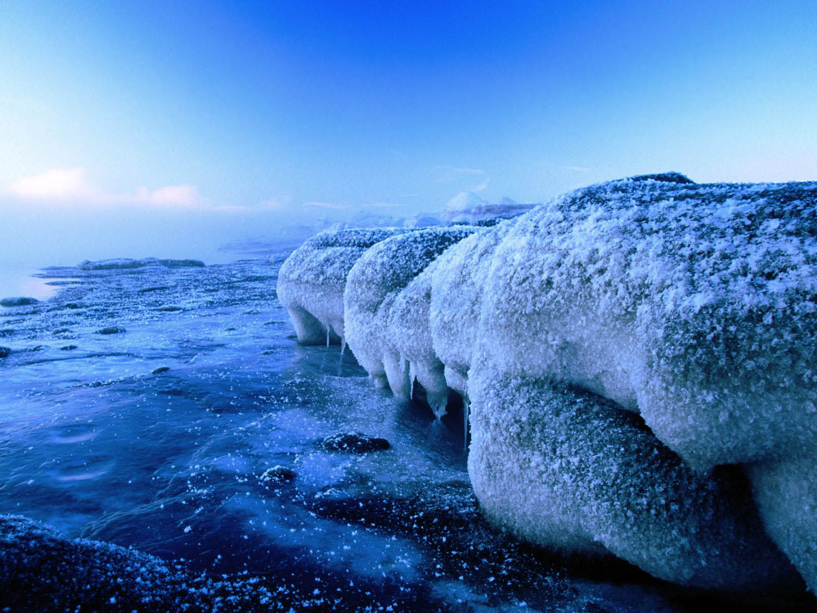 Frozen stones, ice powerpoint background