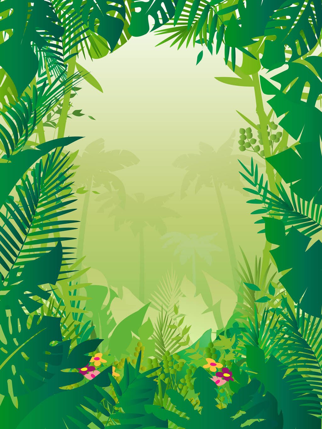 green drawing jungle wallpaper