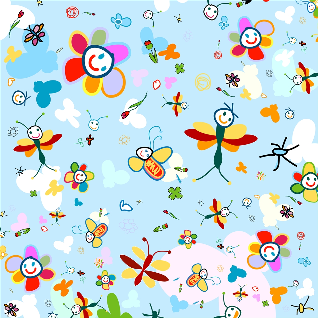 flower and animal kids wallpaper free download