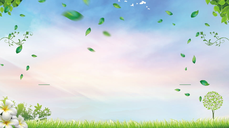 hand painted natural green landscape background material