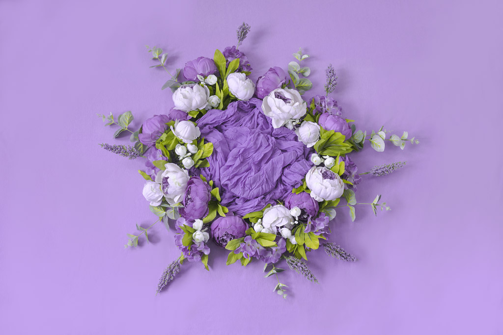 newborn baby powerpoint templates free download, floral digital backdrop light purple