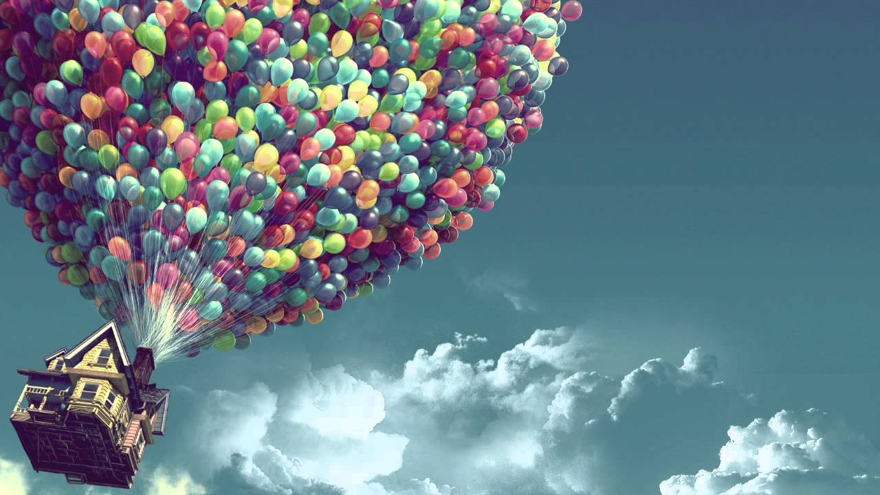 look up movie, nice slide, balloon background 