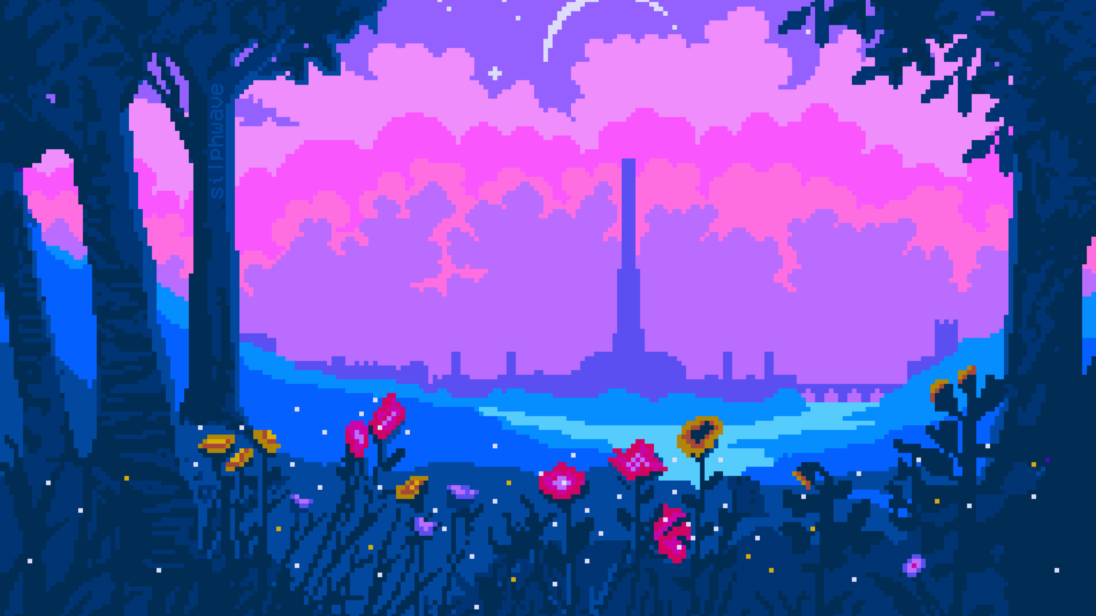 pixel art garden background