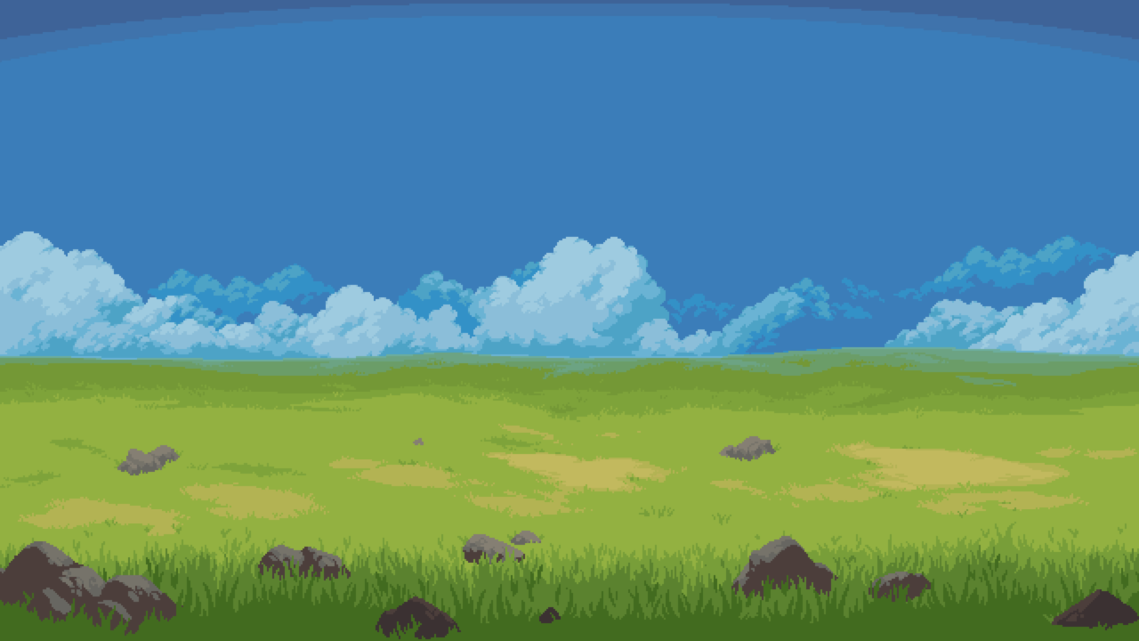 pixel art grassland powerpoint background 