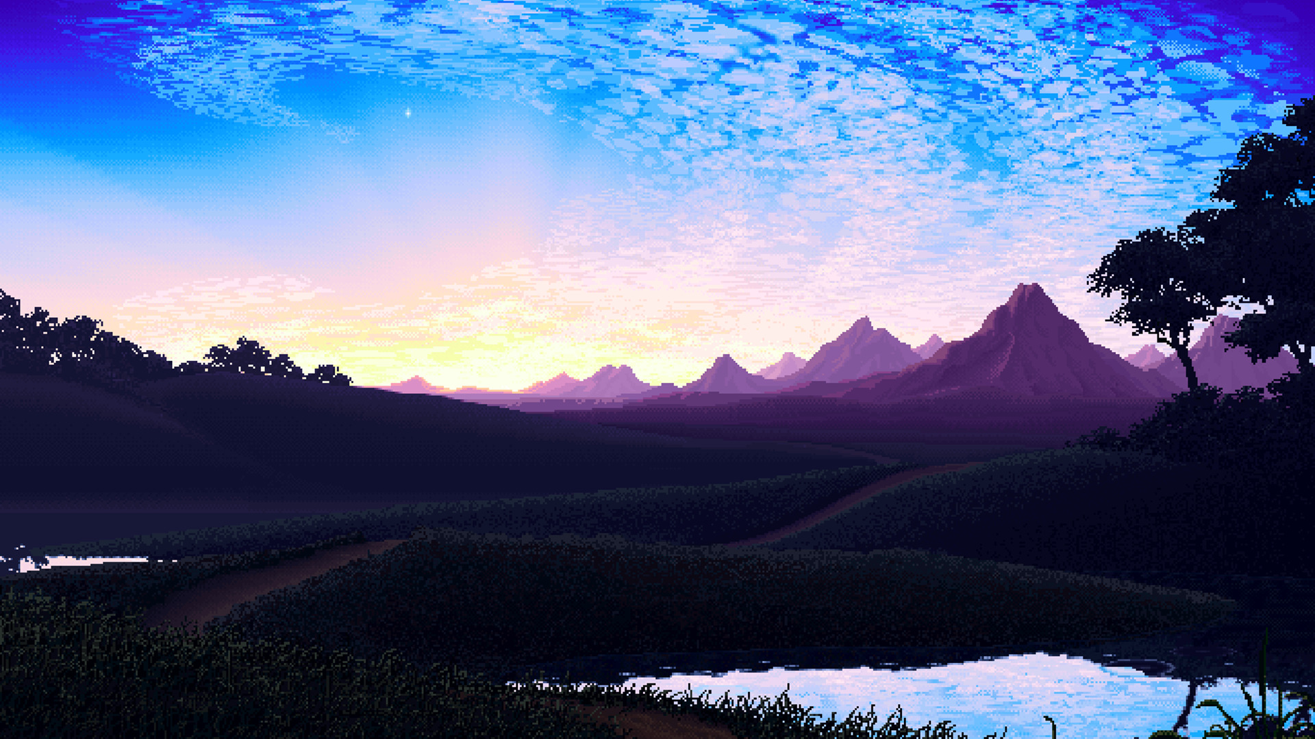 pixel art nature forest pixel desktop background