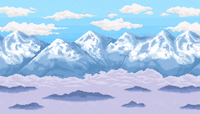 pixel art sky clouds background