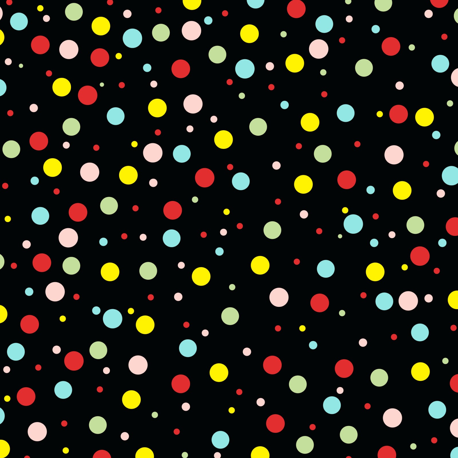 black background colorful polka dots wallpaper