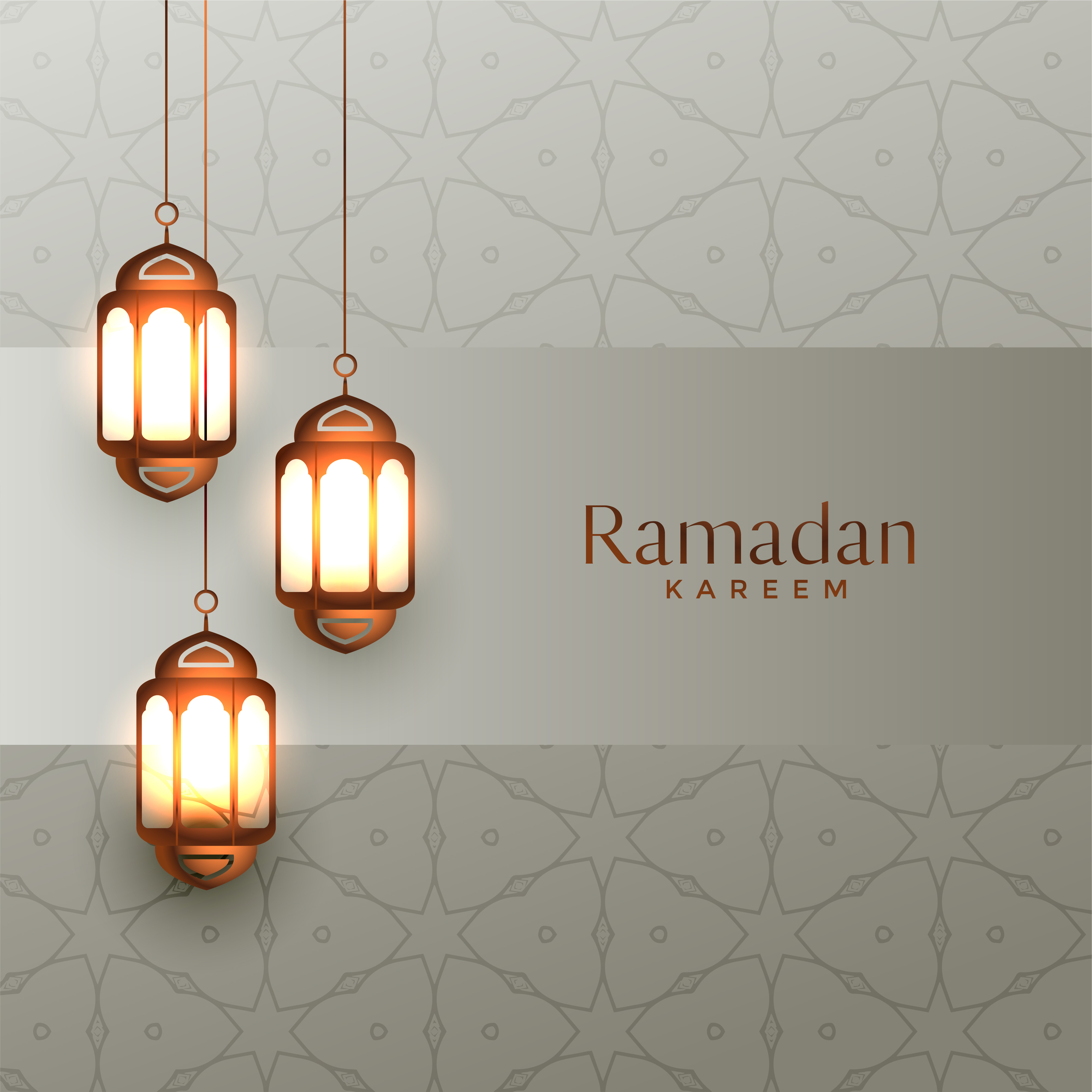 beautiful grey themed ramadan kareem powerpoint background