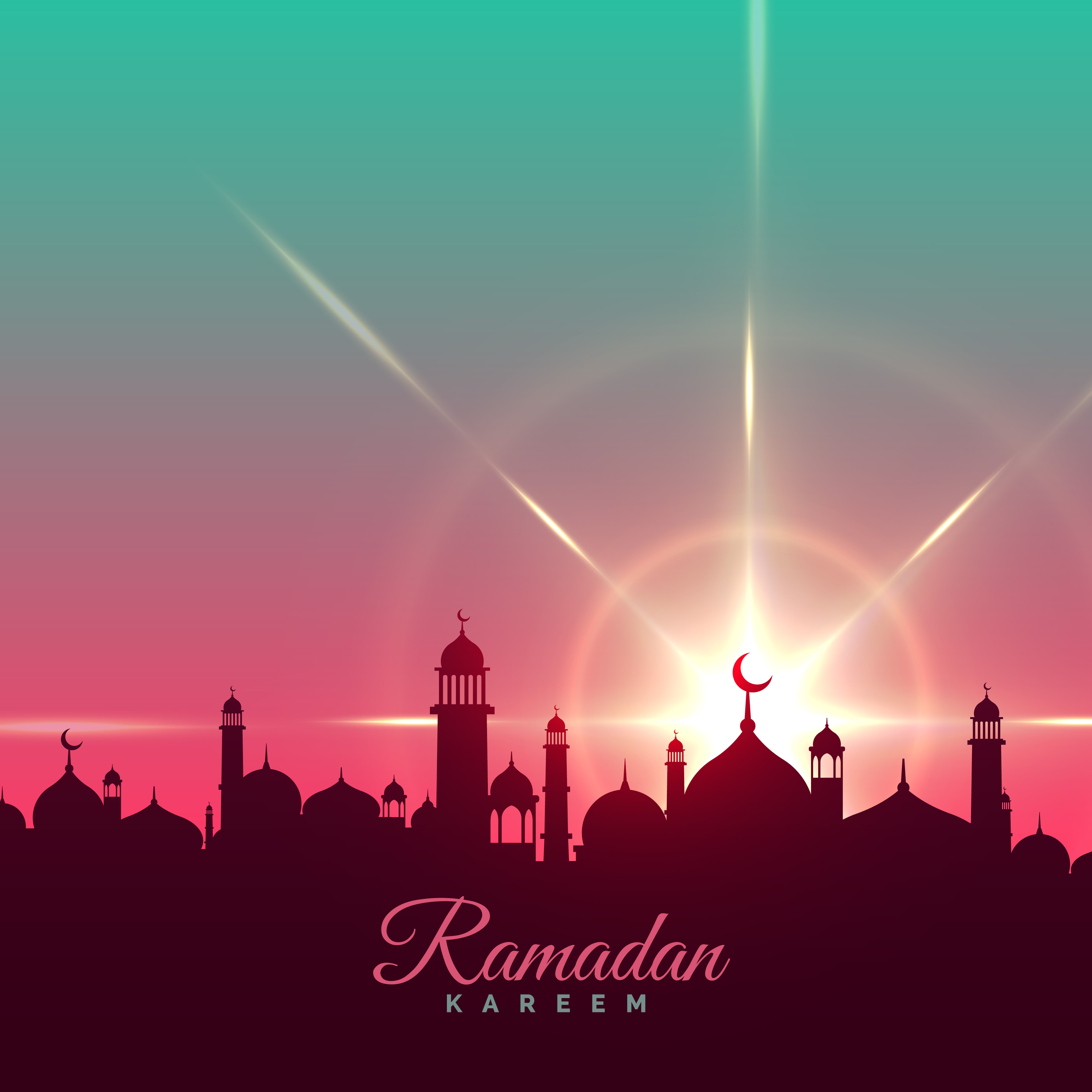 with mosque background ramadan kareem design background