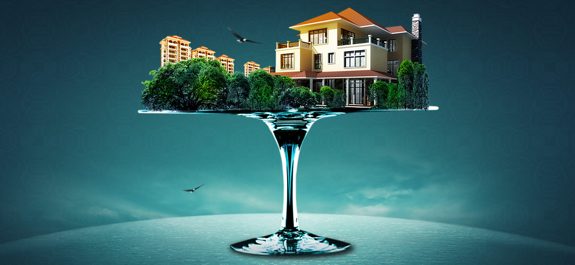 wonderful villa design in glass, real estate free backgrounds