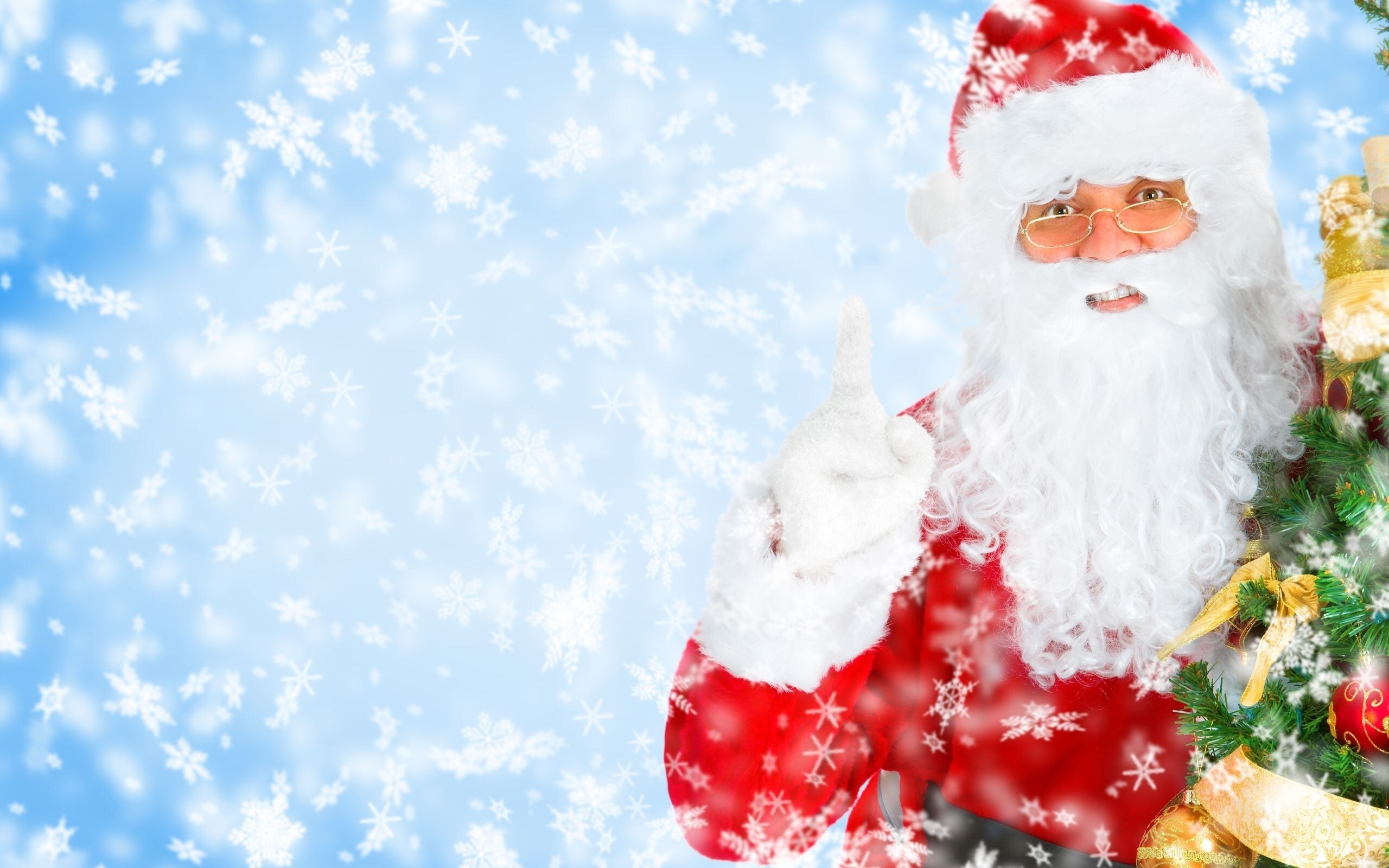 Real glasses santa claus hd desktop walpapers background ,with, snowflakes