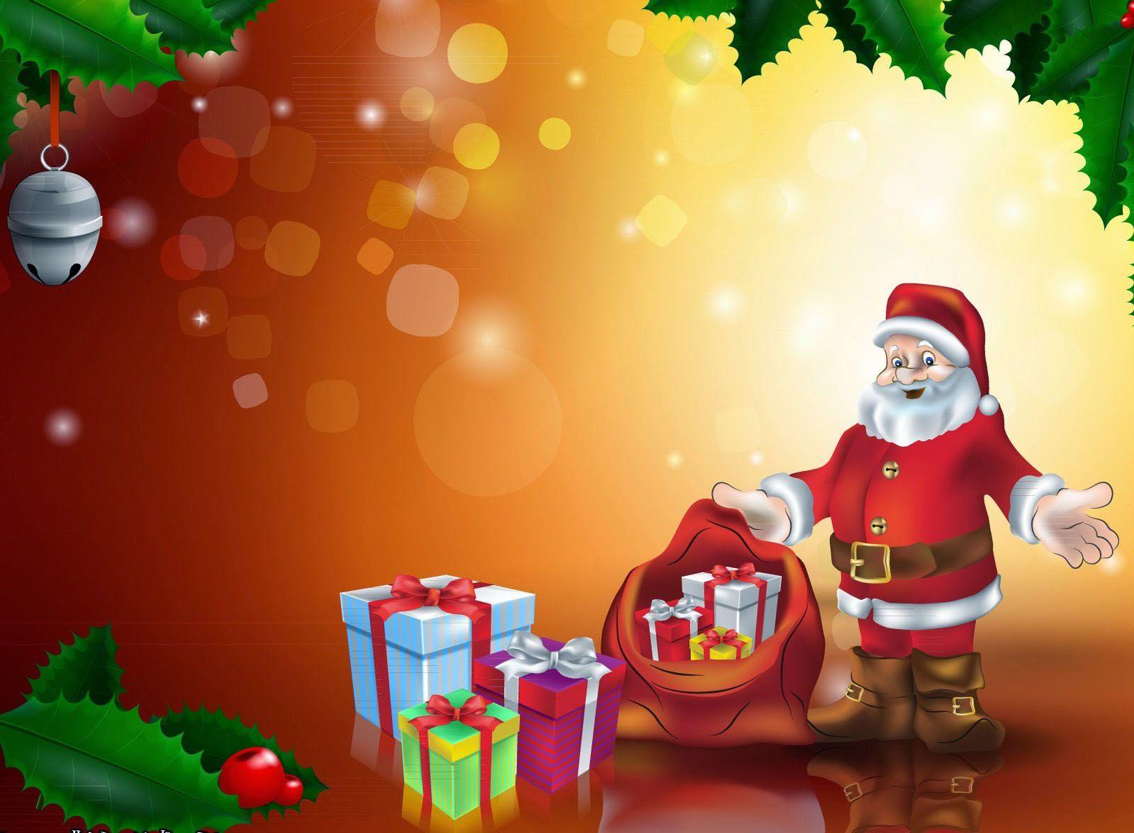 Gift filling santa claus background desktop wallpapers 