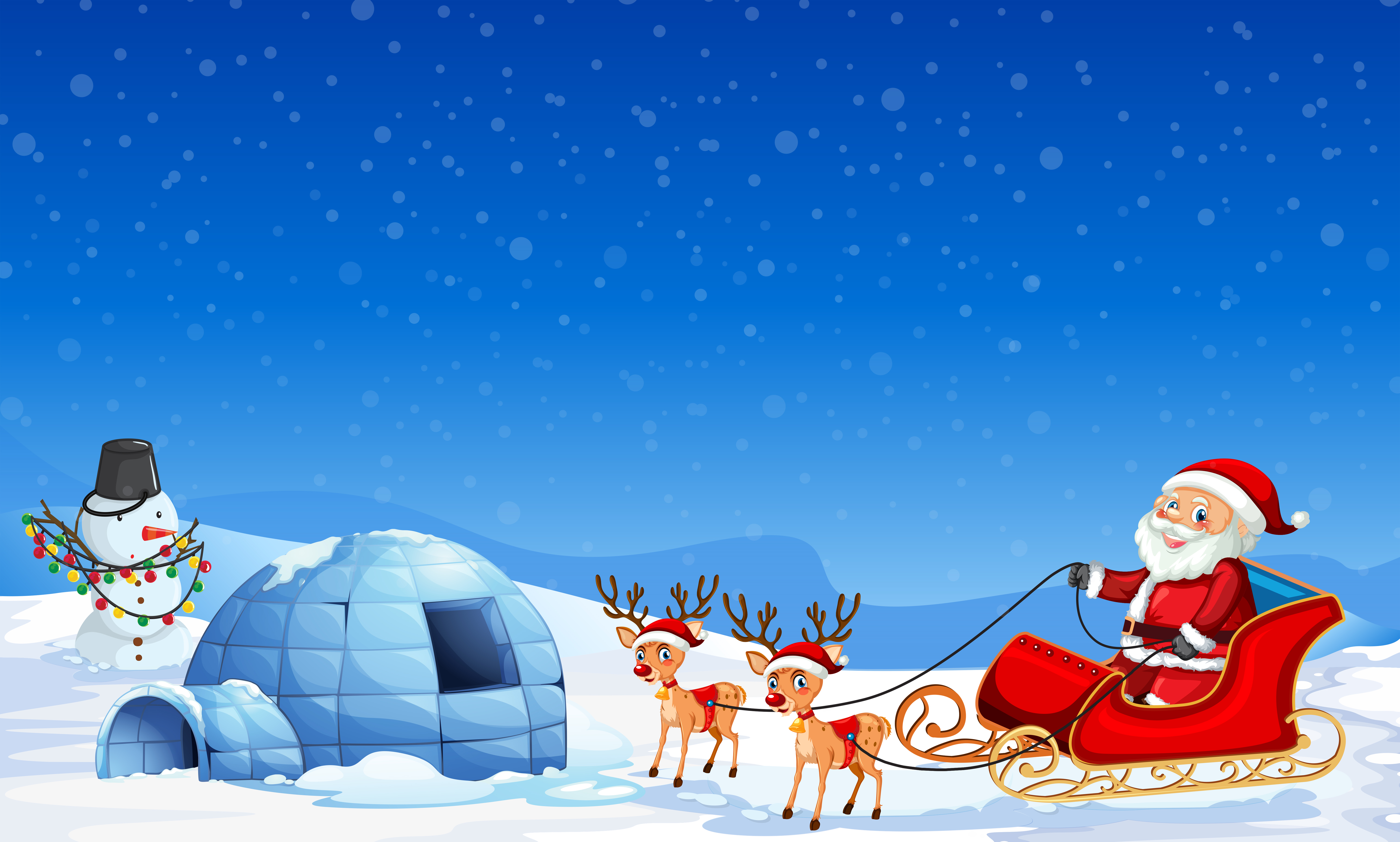 Ice house and traveling santa claus ppt slide 