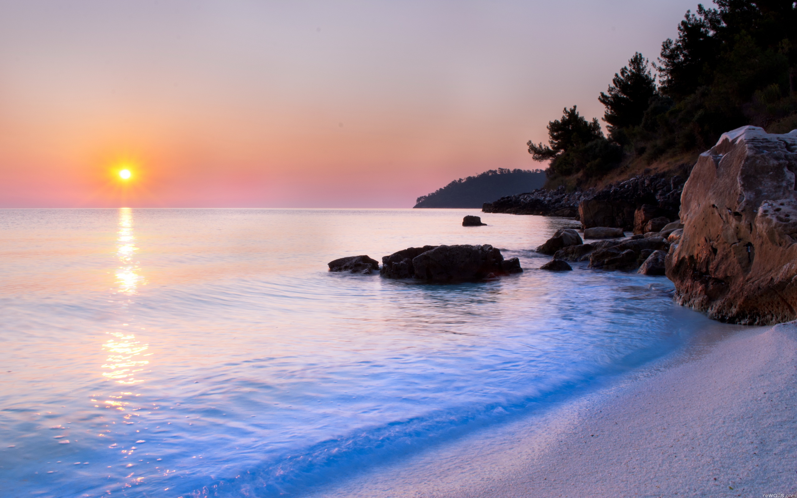 sea blue travel background, beach, sunset, rock image