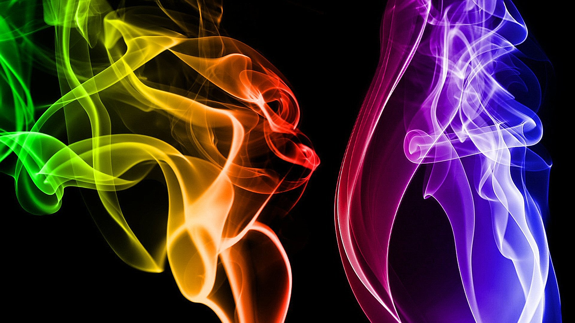 Neon colorful abstract smoke ppt slide hd download