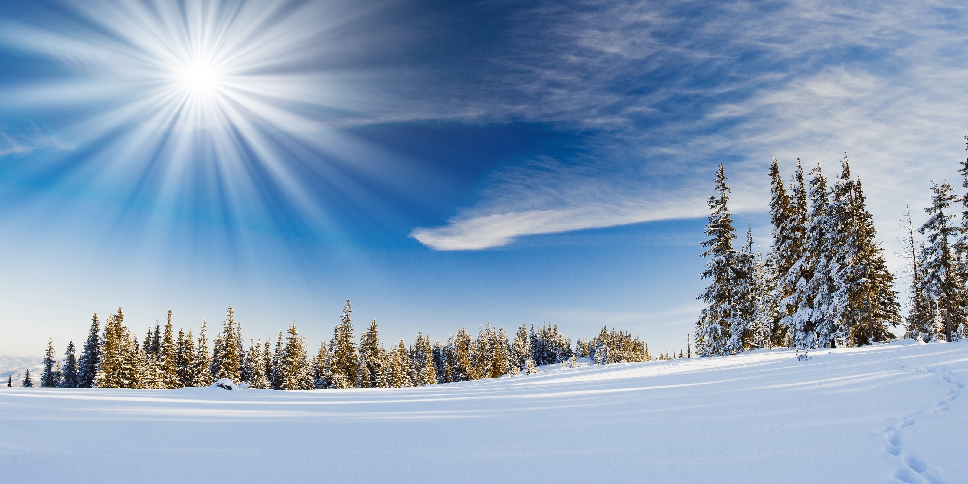 winter, sun snow powerpoint slide template