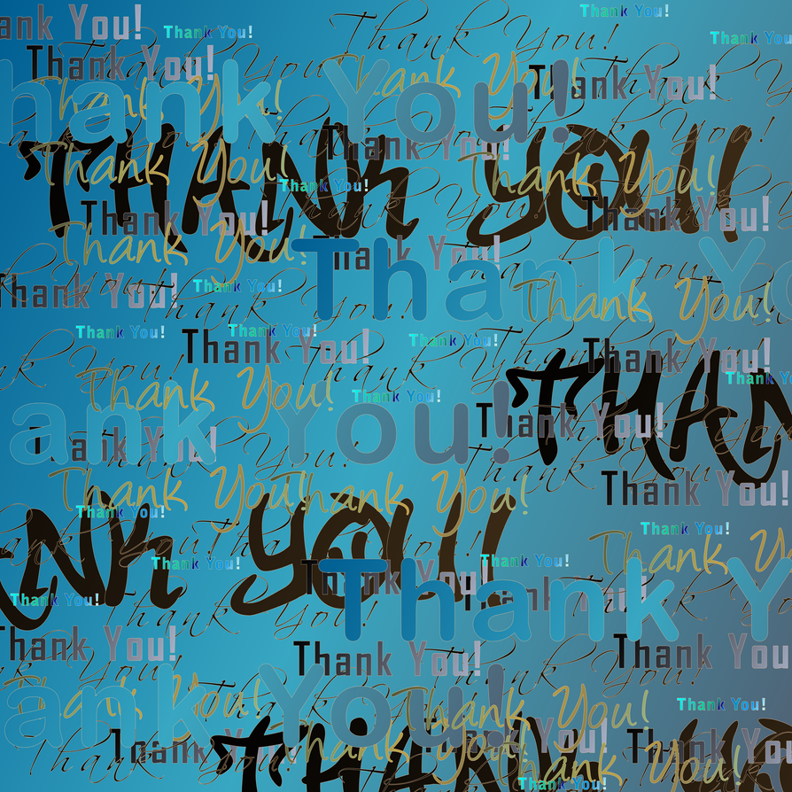 patterned thank you on blue background madetobeunique