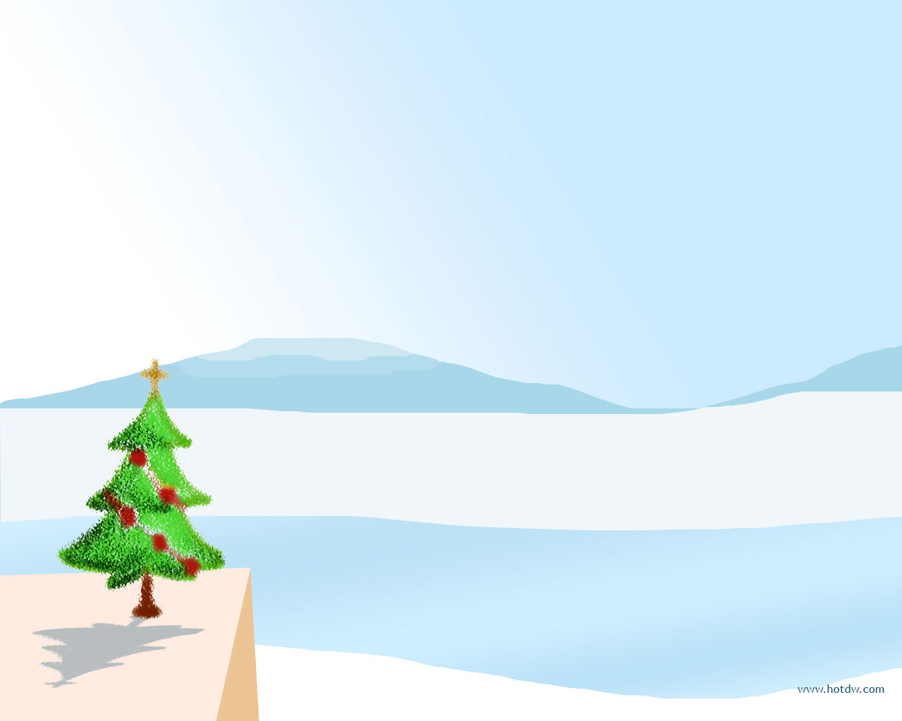 christmas green tree with snow winter powerpoint