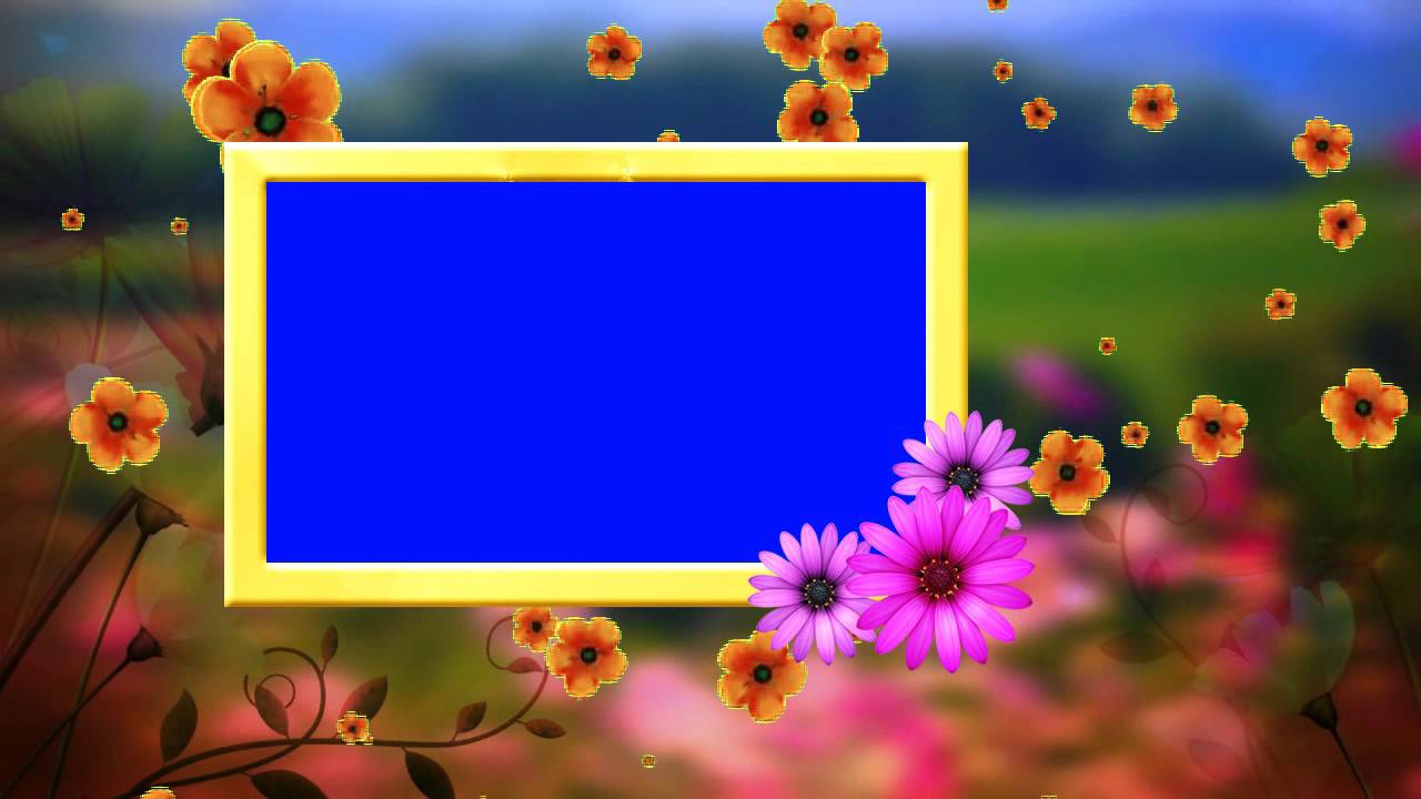 Blue floral wedding frame background free download 