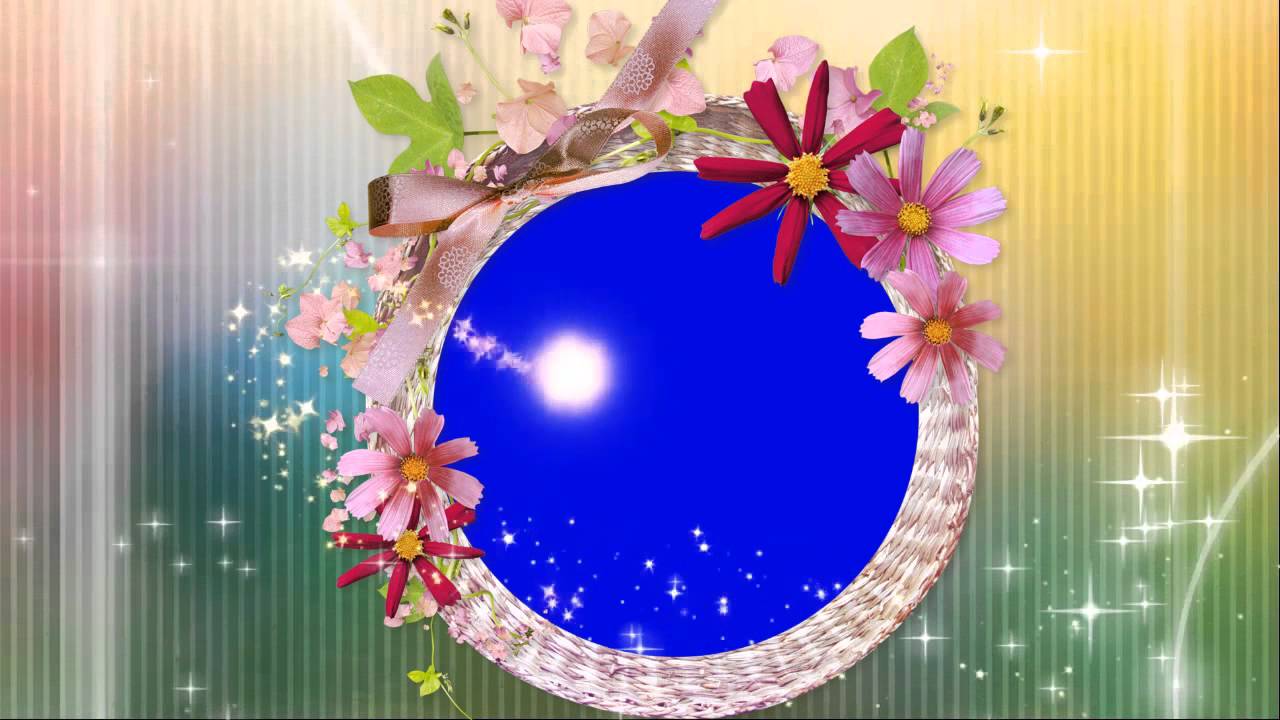 Blue round wedding frame free backgrounds with floral detailed