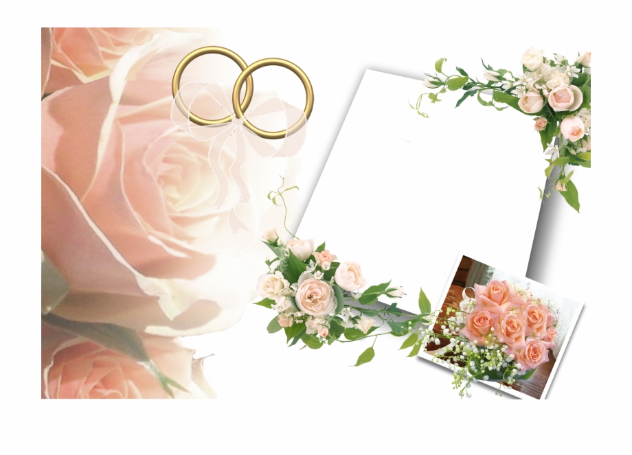 Wedding frame powerpoint picture free download with ring detail and rose