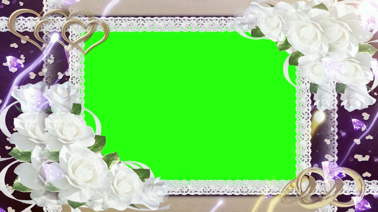 wedding frame ppt slide background with green note section