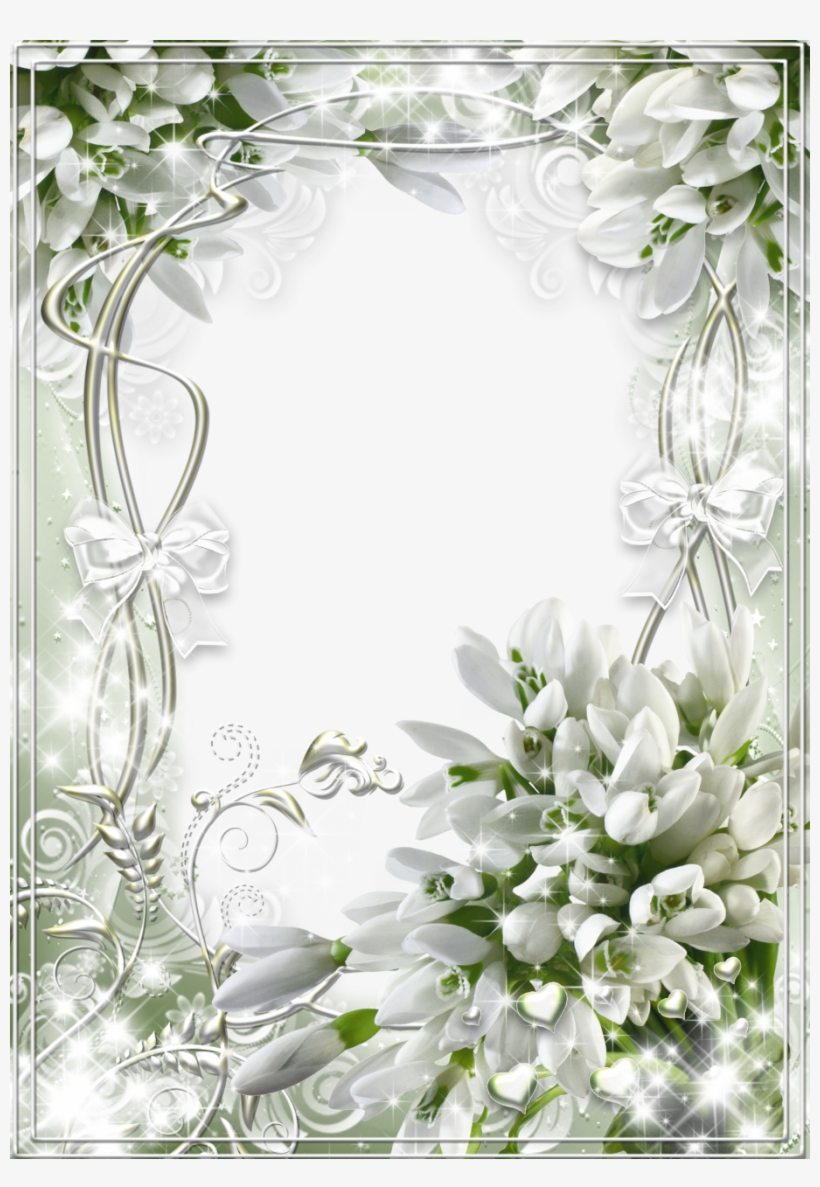 with green flowers on white Wedding frame wallpapers images download 