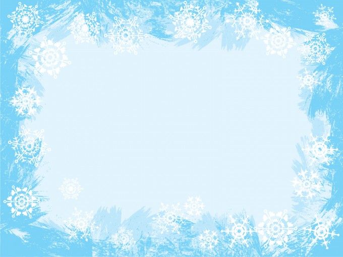 blue frame winter light blue backgrounds snowflake powerpoint